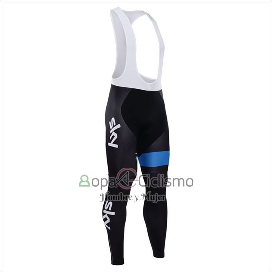 Sky Ropa Ciclismo Culotte Largo 2015 Mangas Largas Azul y Negro
